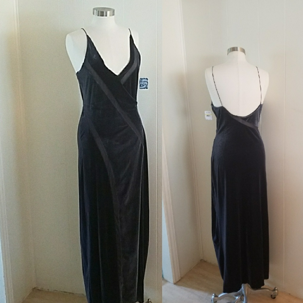 🆕  Free People Spliced Velvet High Split Maxi Dress - Picture 7 of 7